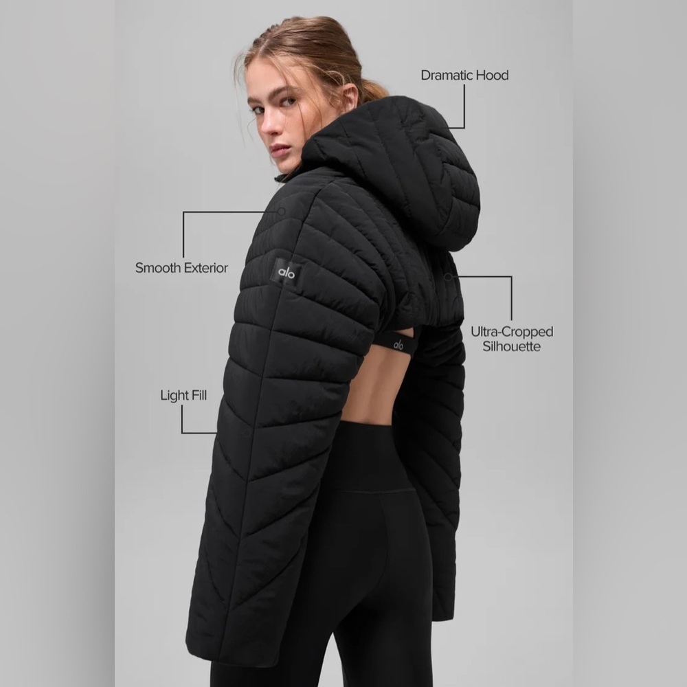 ALO YOGA | ✨NEW✨ Quilted Starlight Puffer Shrug in Black - Picture 2 of 5
